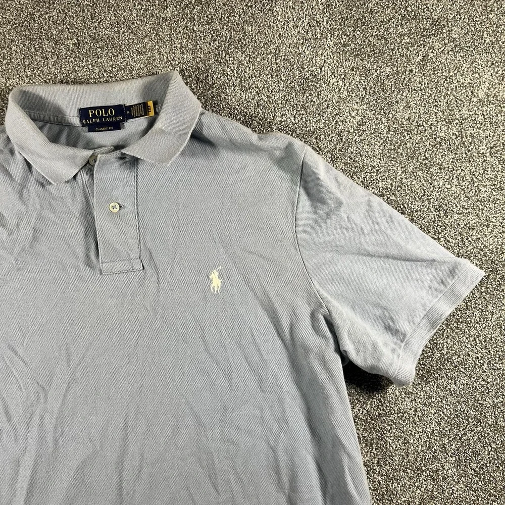 Polo Ralph Lauren Classic Fit Polo Shirt Blue Short Sleeve Pony Logo Men's M